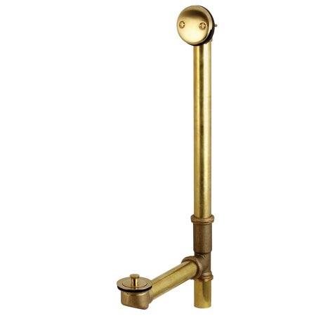 KINGSTON BRASS DLL3187 18" Tub Waste & Overflow W/ Lift & Lock Drain, 20 Gauge, Brass DLL3187